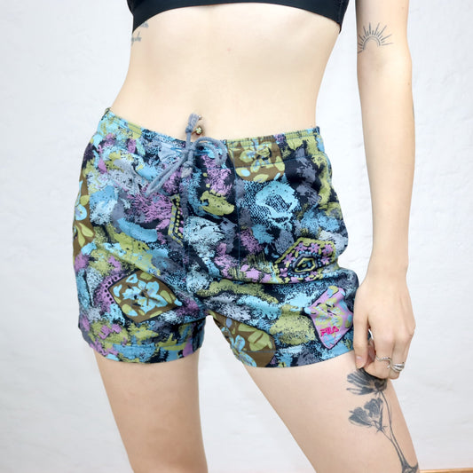 Vintage 80s 90s FILA Bermuda shorts shorts crazy pattern colorful M
