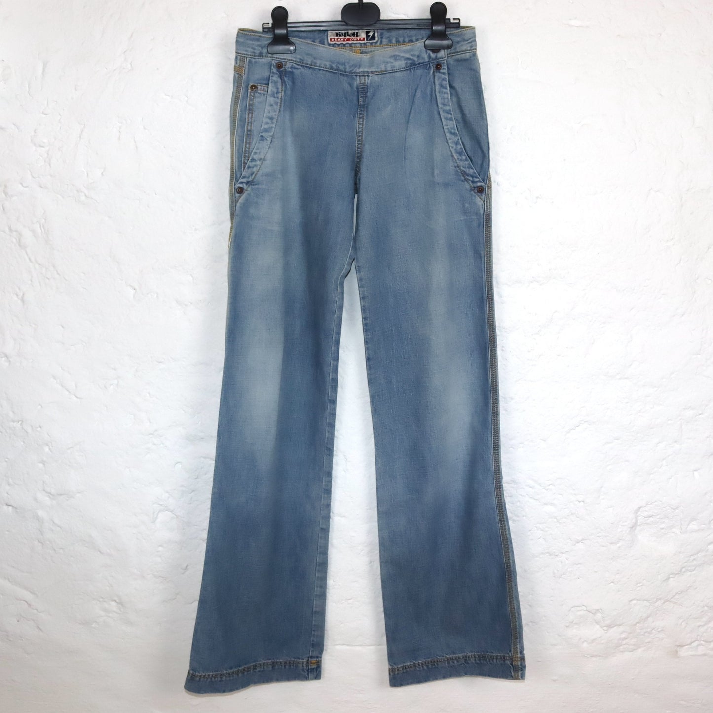 Vintage 90er 00er Y2k KILLAH Hüfthose Jeans low waist hellblau Deadstock W25