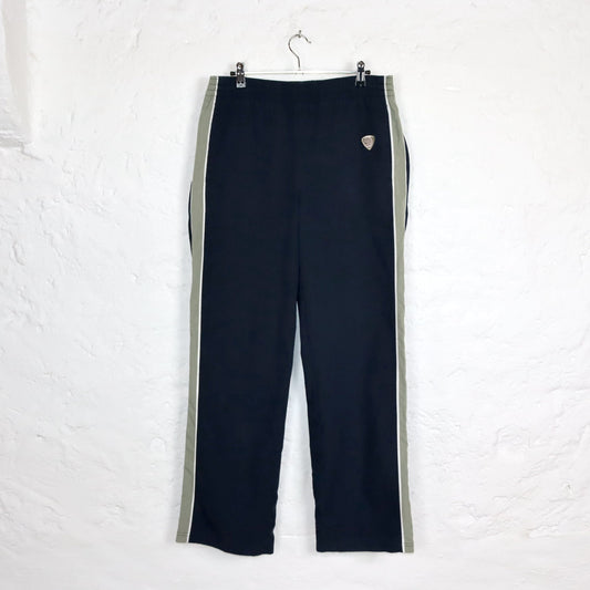 Vintage 80s 90s NIKE jogging pants tracksuit pants straight leg baggy dark blue S/M