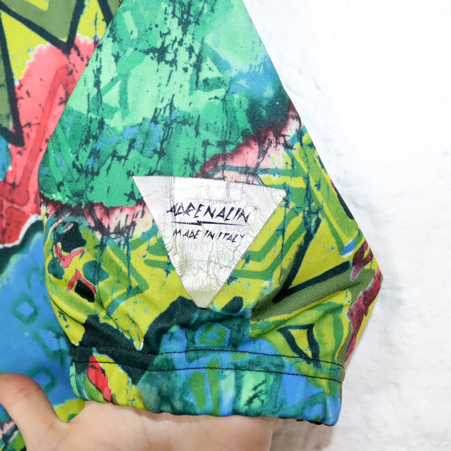 Vintage 80er 90er ADRENALIN Fahrradtrikot Shirt kurzarm crazy pattern bunt XL