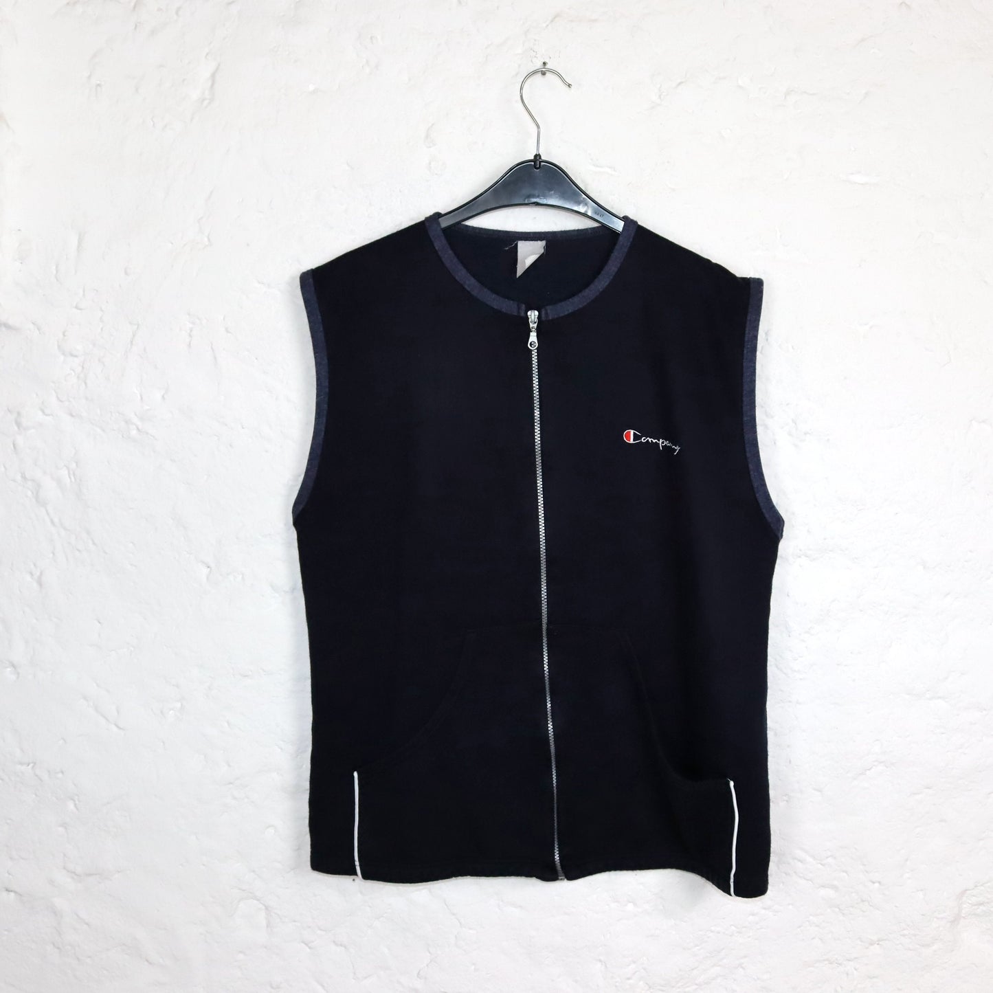 Vintage 80s 90s COMPANY vest zipper dark blue L