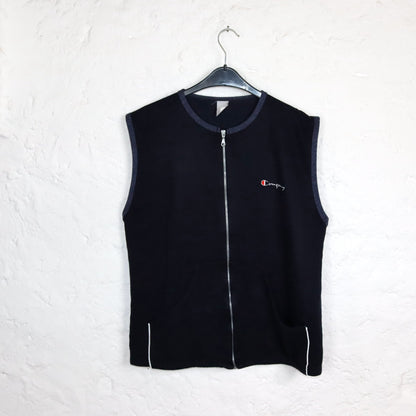 Vintage 80s 90s COMPANY vest zipper dark blue L