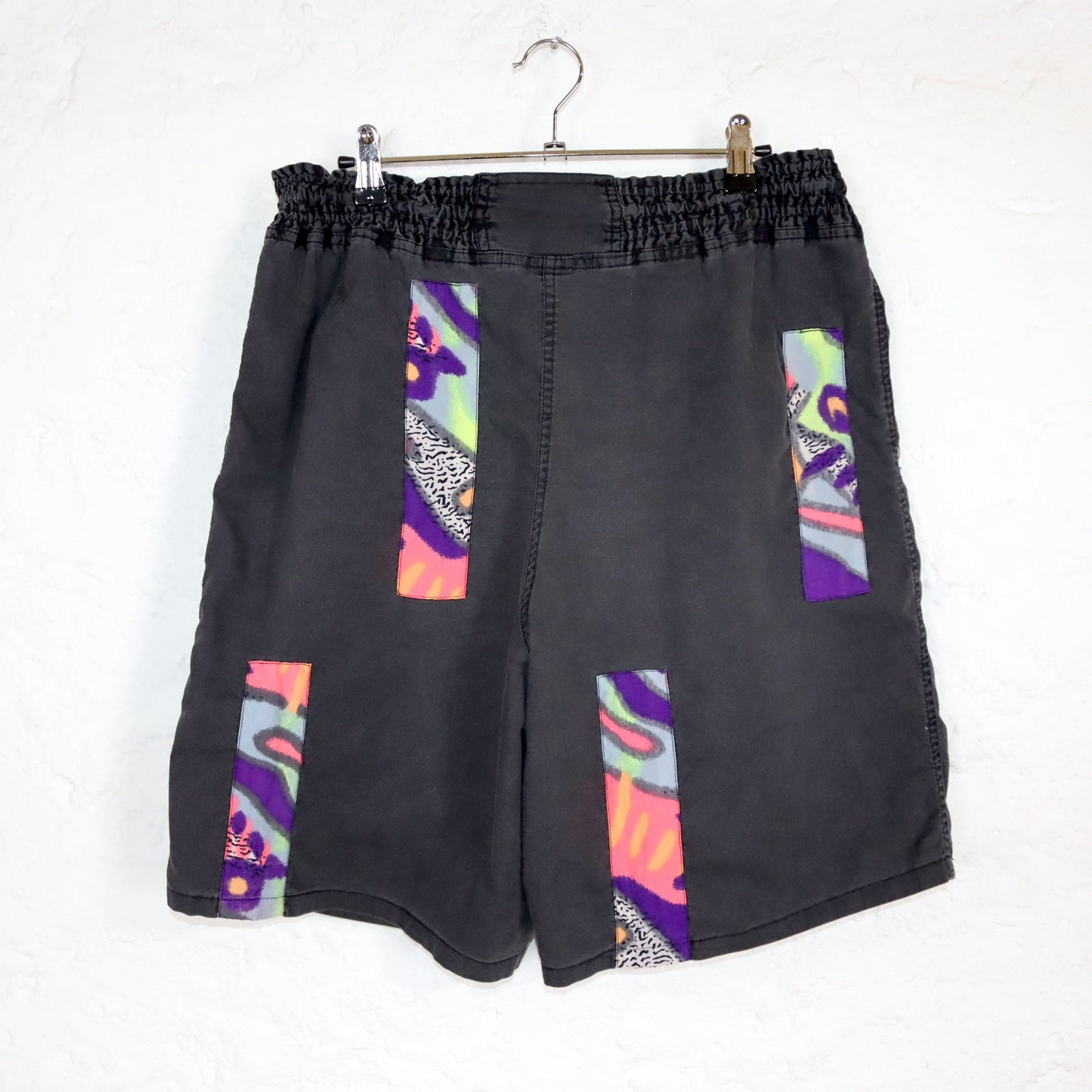 Vintage 80s 90s RODEO shorts black colorful crazy pattern 42