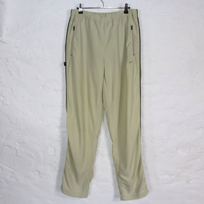 Vintage 90s 00s Y2k NIKE jogging pants tracksuit bottoms baggy Dri Fit beige M