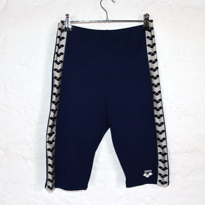 Vintage 80s 90s ARENA cycling shorts cycling pants leggings blue silver S/M