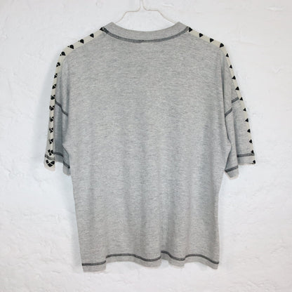 Vintage 80s 90s ARENA T-Shirt short sleeve grey mottled crop M