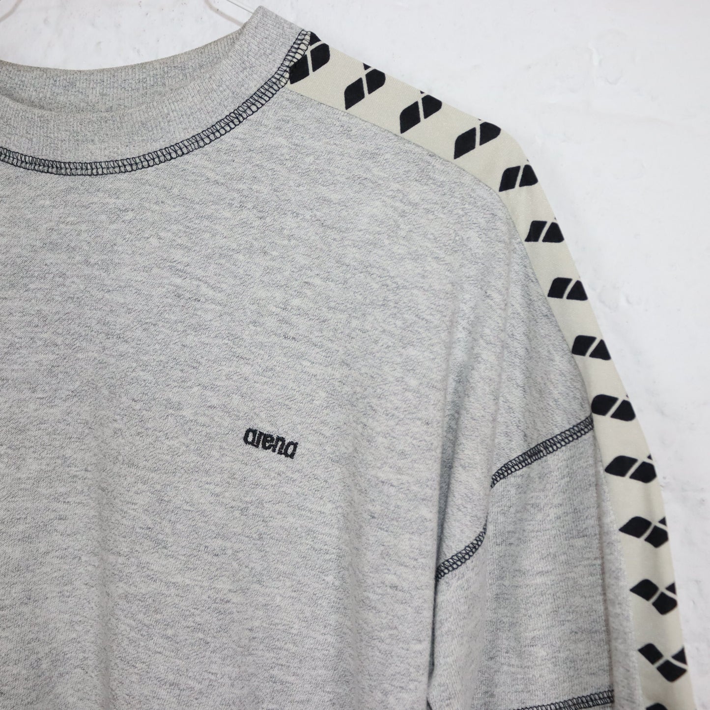 Vintage 80s 90s ARENA T-Shirt short sleeve grey mottled crop M
