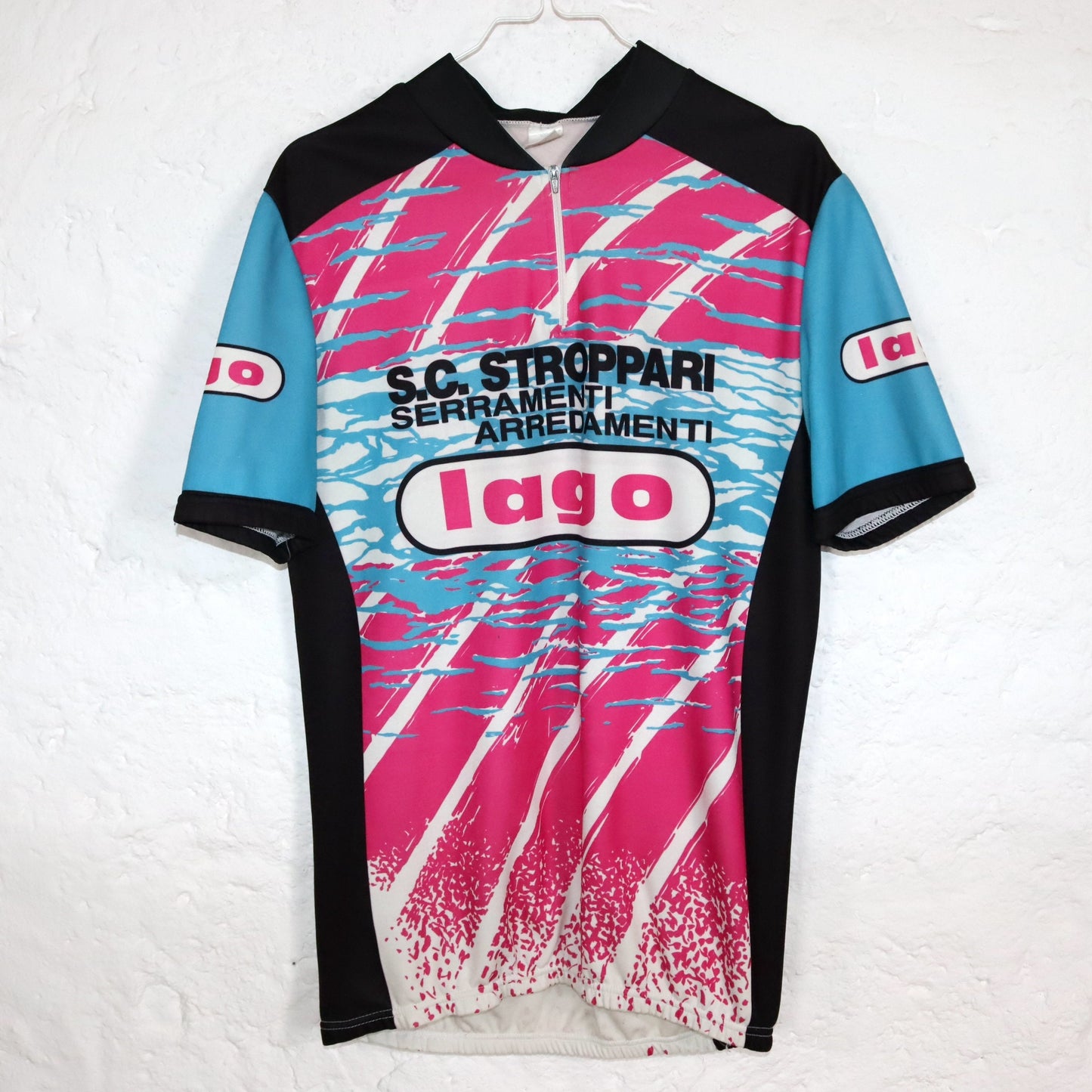 Vintage 80s 90s cycling jersey T-shirt short sleeve colorful XXL