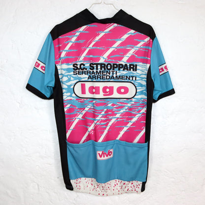 Vintage 80s 90s cycling jersey T-shirt short sleeve colorful XXL