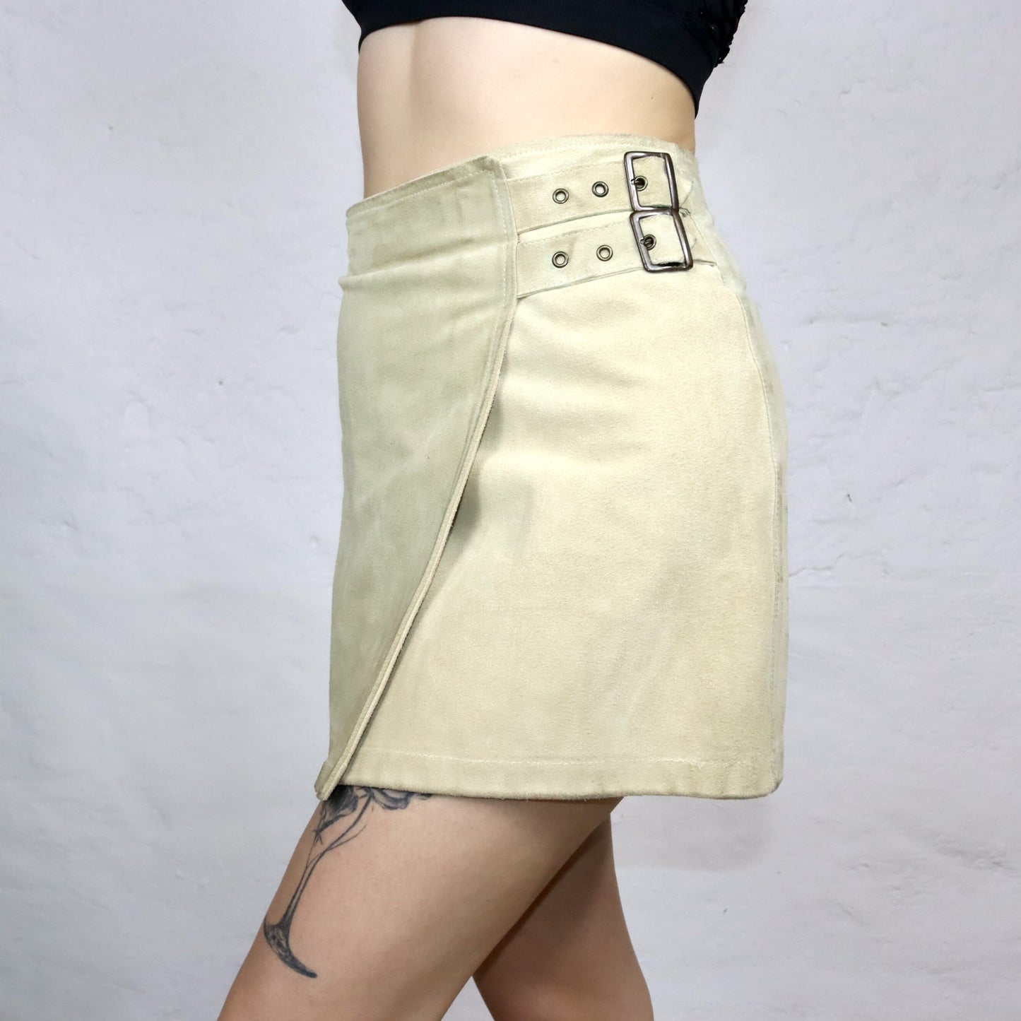 Vintage 80s 90s BAYSIDE suede skirt skirt mini skirt 38