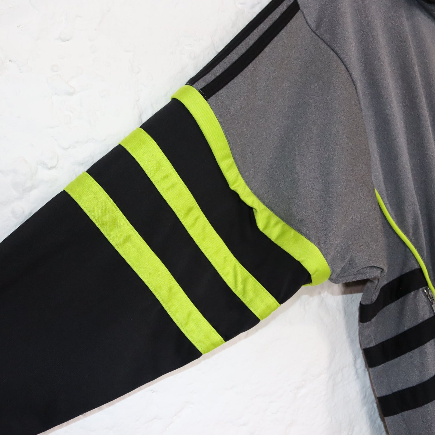 Vintage 80s 90s ADIDAS tracksuit jacket stand-up collar vest grey green D4 S