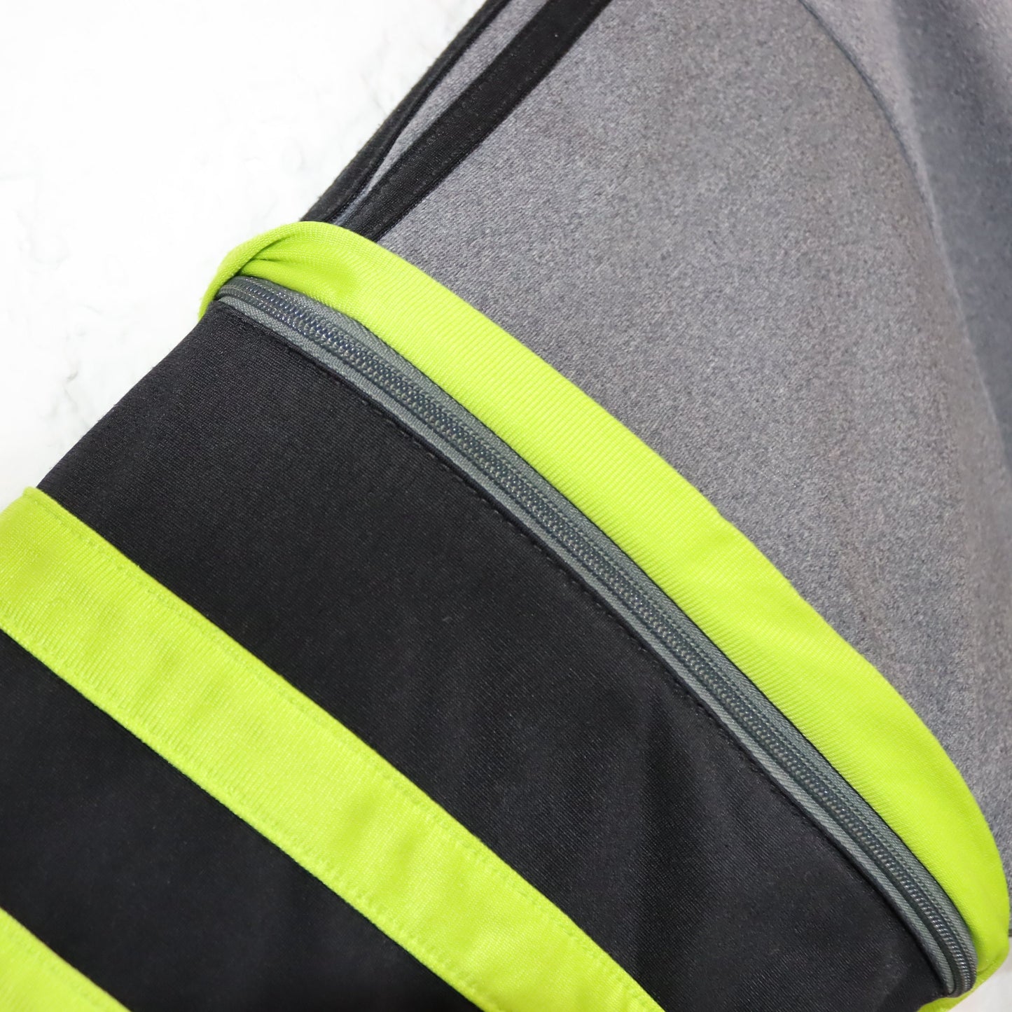 Vintage 80s 90s ADIDAS tracksuit jacket stand-up collar vest grey green D4 S