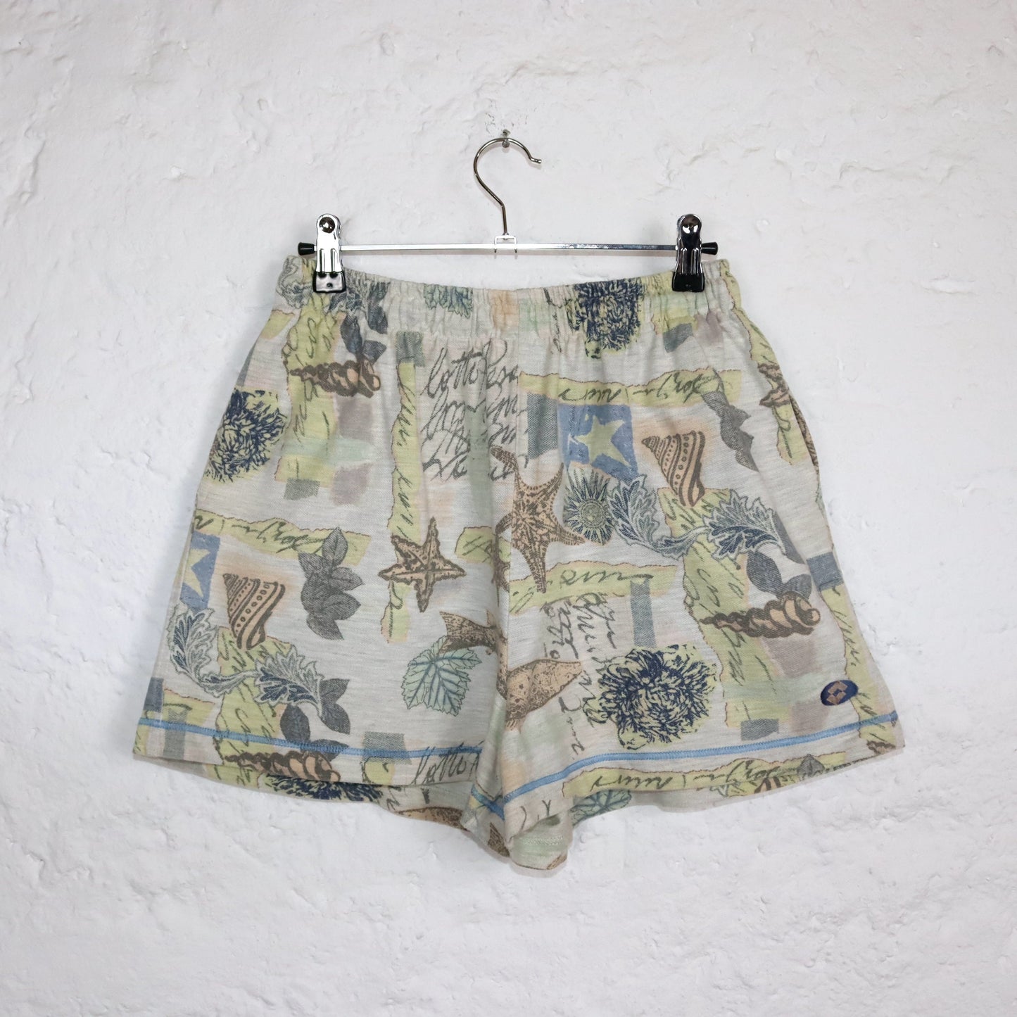 Vintage 80s 90s LOTTO shorts shorts crazy pattern beige 42 M