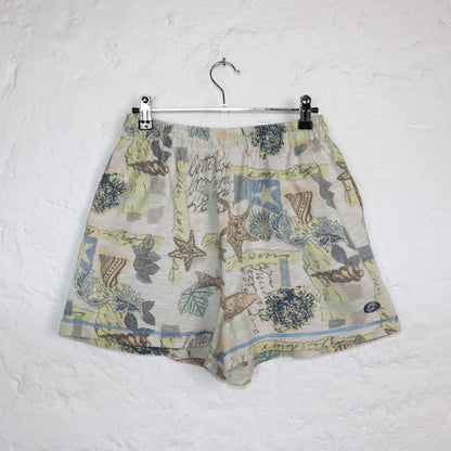 Vintage 80s 90s LOTTO shorts shorts crazy pattern beige 42 M