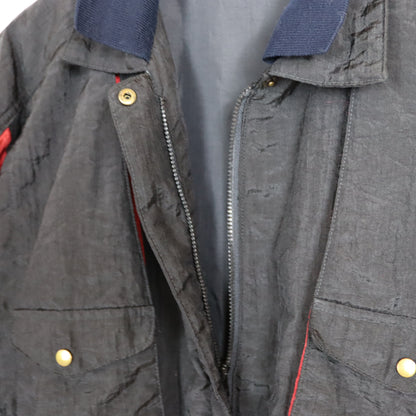 Vintage 80s 90s LADIES FASHION jacket lightly lined collar black red shiny M
