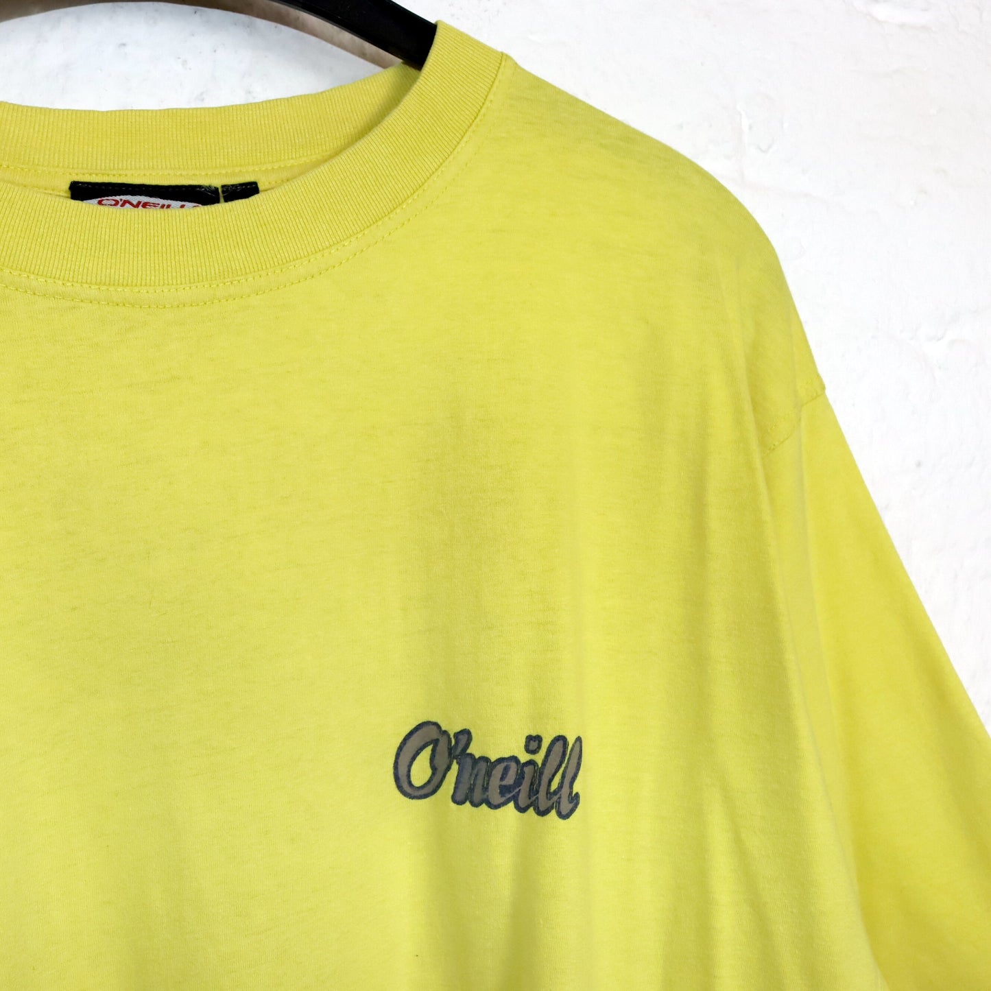 Vintage 80s 90s ONEILL T-Shirt short sleeve print yellow L
