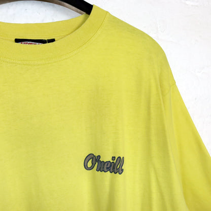 Vintage 80s 90s ONEILL T-Shirt short sleeve print yellow L