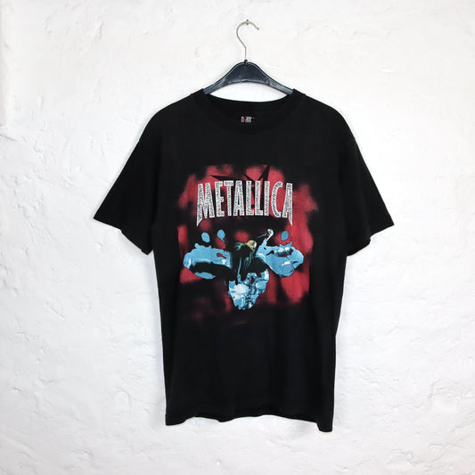 Vintage 80s 90s GIANT T-Shirt short sleeve Metallica band shirt black print Reload L