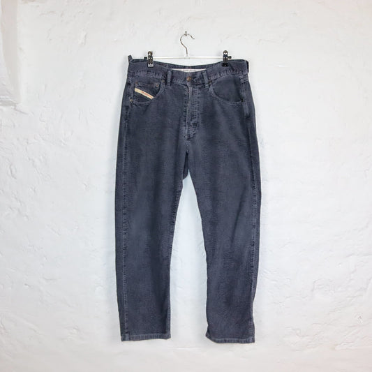Vintage 80s 90s DIESEL corduroy trousers straight leg grey W34