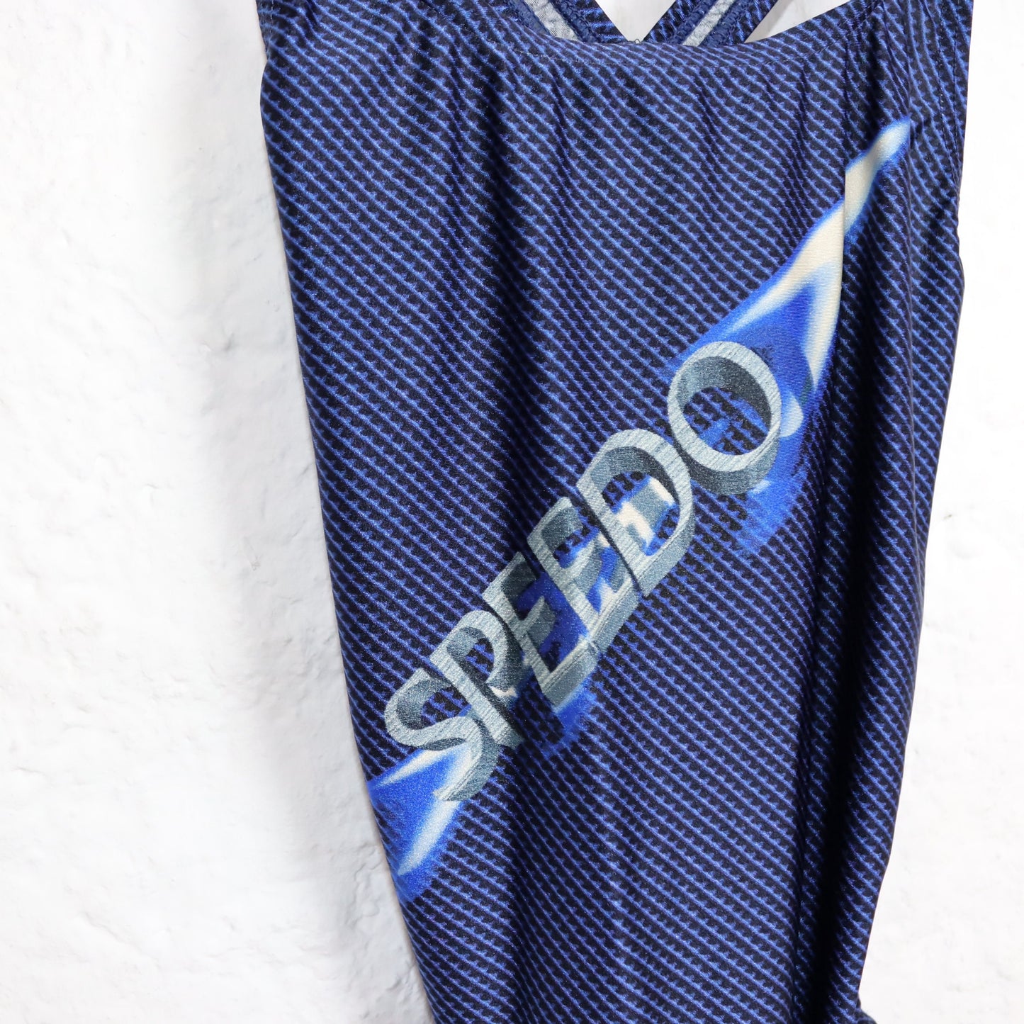 Vintage 80s 90s SPEEDO swimsuit one-piece bodysuit blue backless M