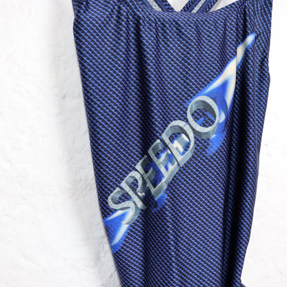 Vintage 80s 90s SPEEDO swimsuit one-piece bodysuit blue backless M