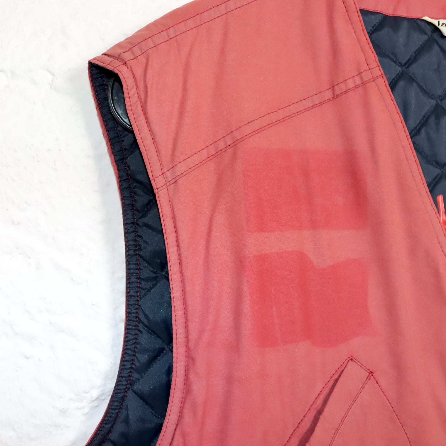 Vintage 80s 90s LEVIS cargo vest lined red XL