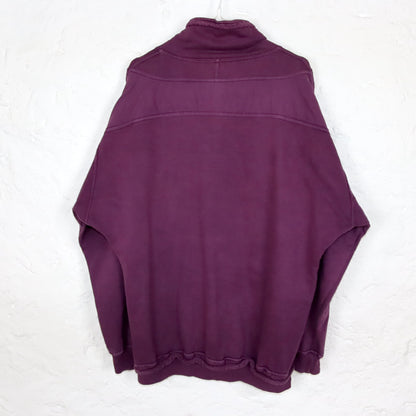 Vintage 80er 90er CLARK UTILITY Sweatshirt Pullover Stehkragen lila L