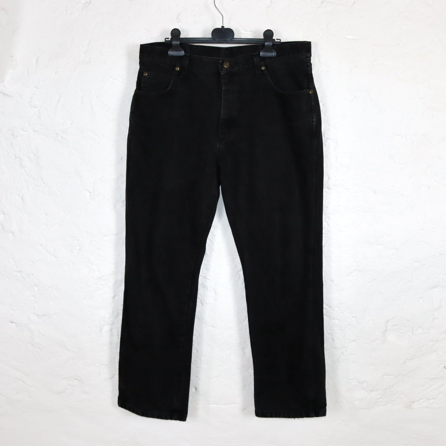 Vintage 80s 90s WRANGLER jeans pants black straight leg baggy W36 L30