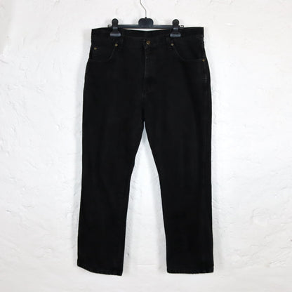 Vintage 80s 90s WRANGLER jeans pants black straight leg baggy W36 L30
