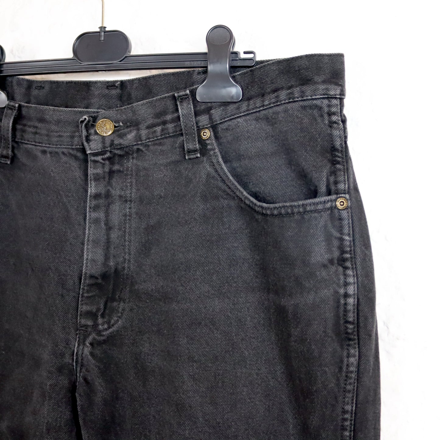 Vintage 80s 90s WRANGLER jeans pants black straight leg baggy W36 L30