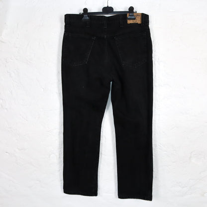 Vintage 80s 90s WRANGLER jeans pants black straight leg baggy W36 L30