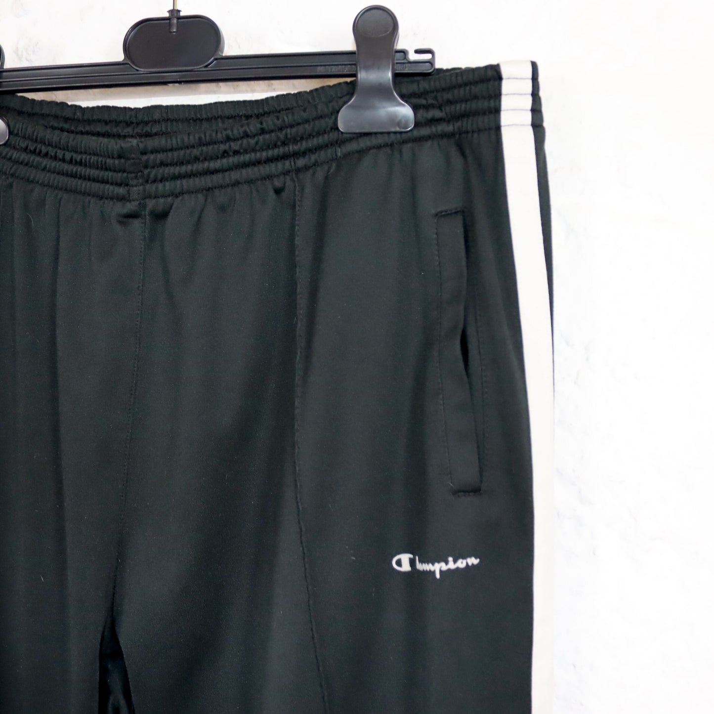Vintage 80s 90s CHAMPION jogging pants tracksuit bottoms baggy black white XXL