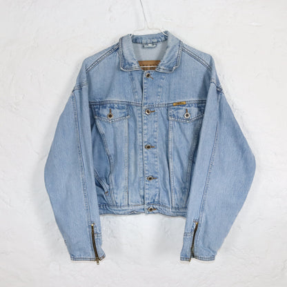 Vintage 80s 90s CHEF denim jacket light blue jacket L