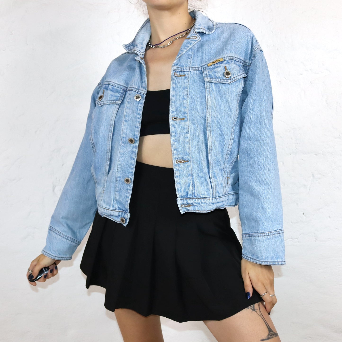 Vintage 80s 90s CHEF denim jacket light blue jacket L