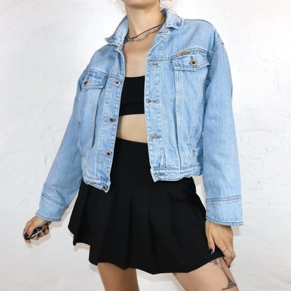 Vintage 80s 90s CHEF denim jacket light blue jacket L