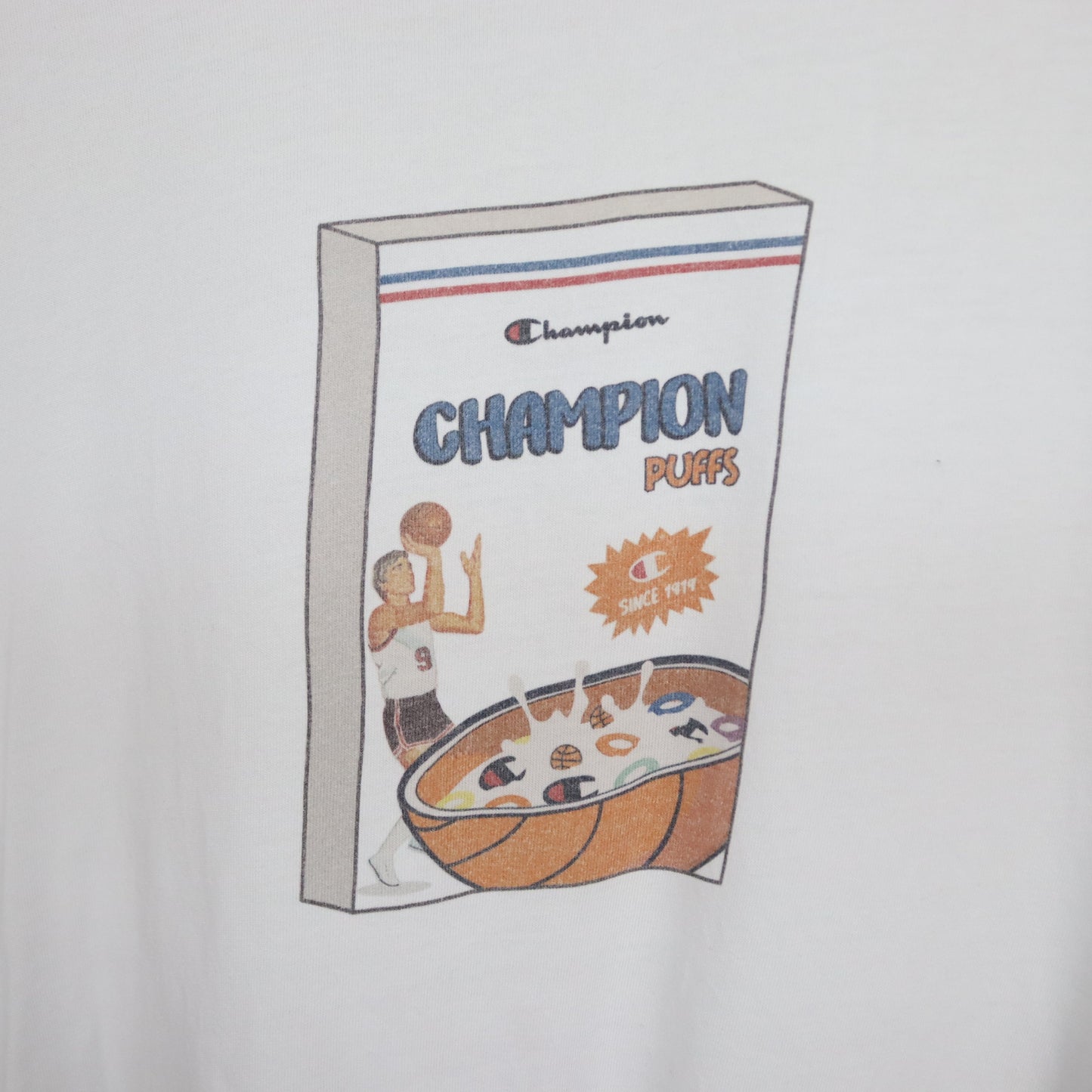 Vintage 00er Y2k CHAMPION T-Shirt Print weiß S