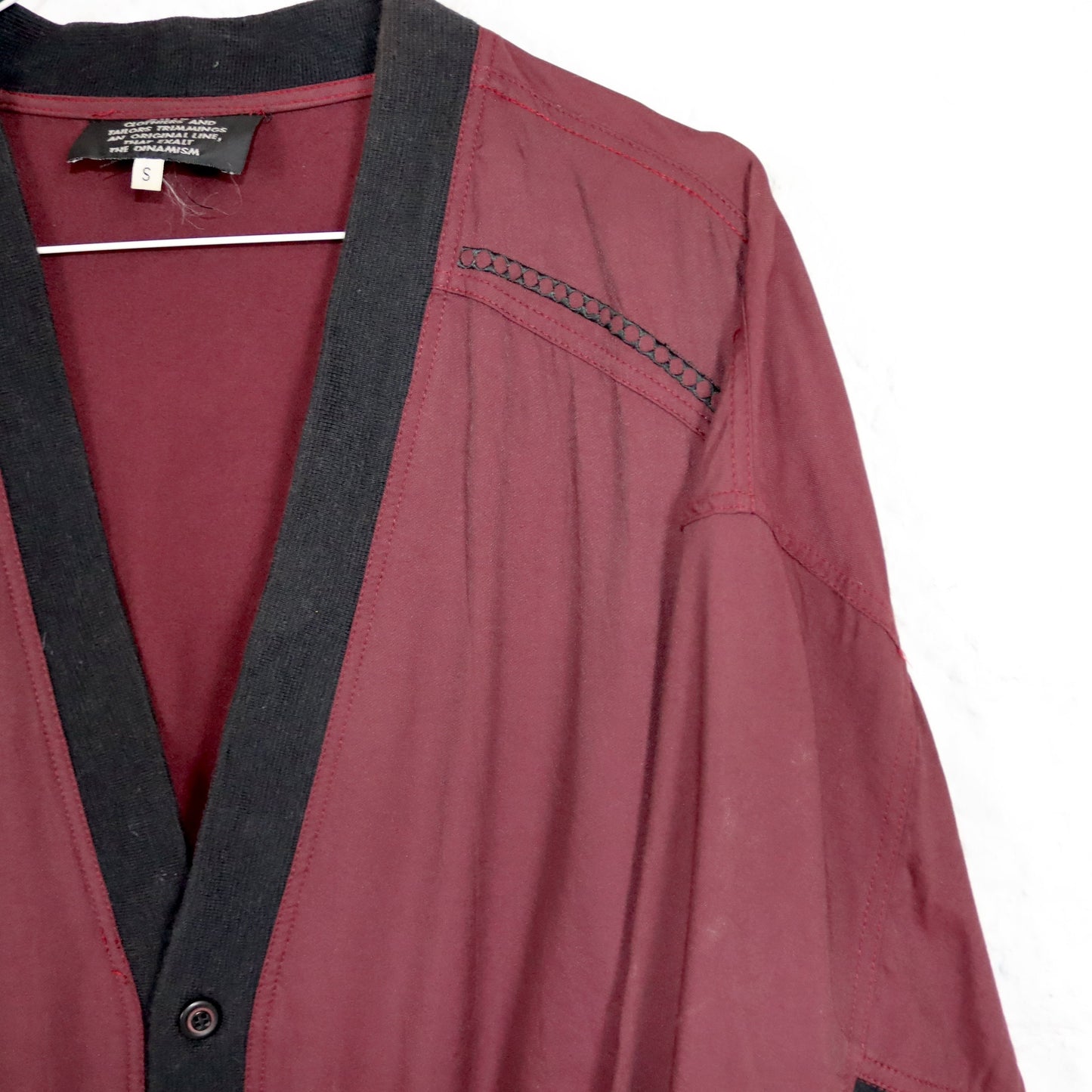 Vintage 80er 90er QUARRY Cardigan Viskose dunkelrot schwarz S