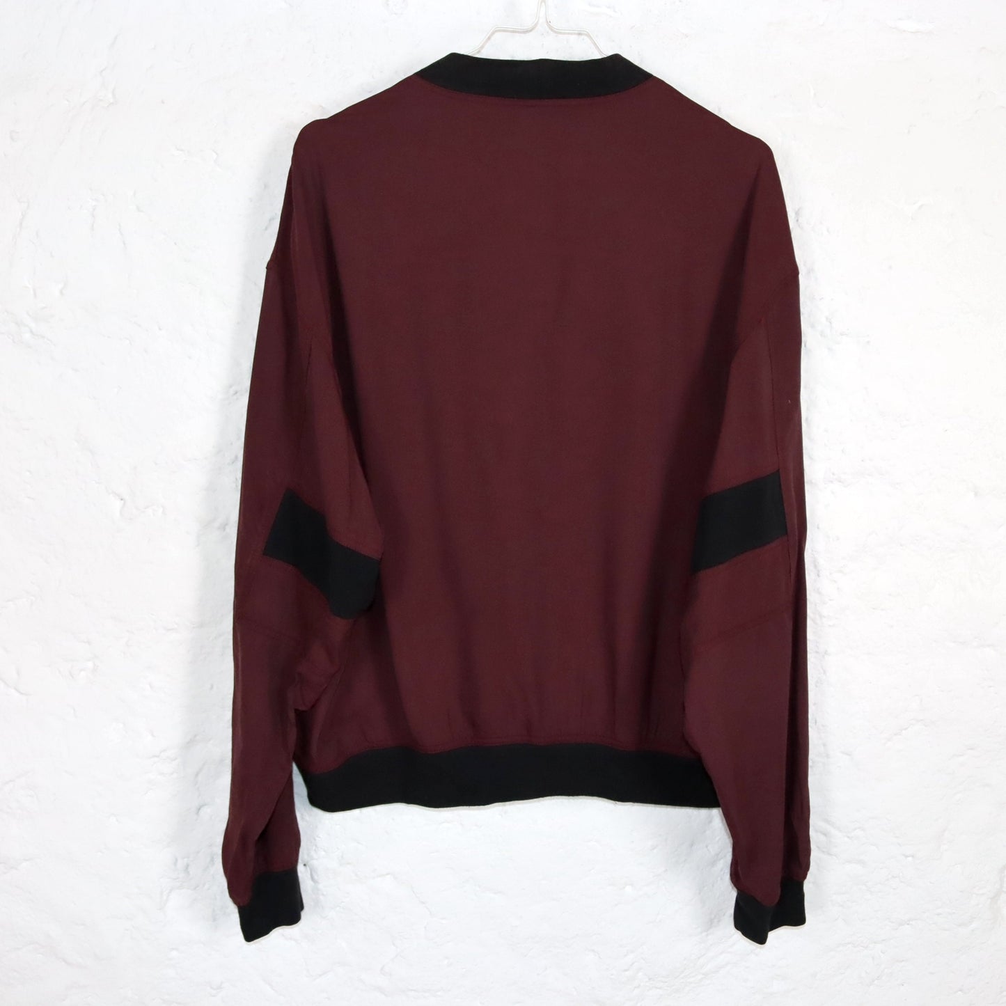 Vintage 80er 90er QUARRY Cardigan Viskose dunkelrot schwarz S