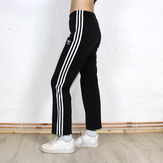 Vintage 00s Y2k ADIDAS tracksuit bottoms black white 36