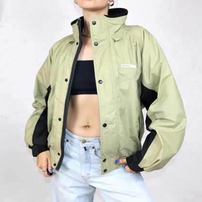 Vintage 80s 90s GREAT BANFF jacket lightly lined stand-up collar khaki black M