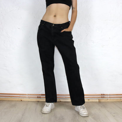 Vintage 80s 90s WRANGLER jeans pants black straight leg baggy W36 L30