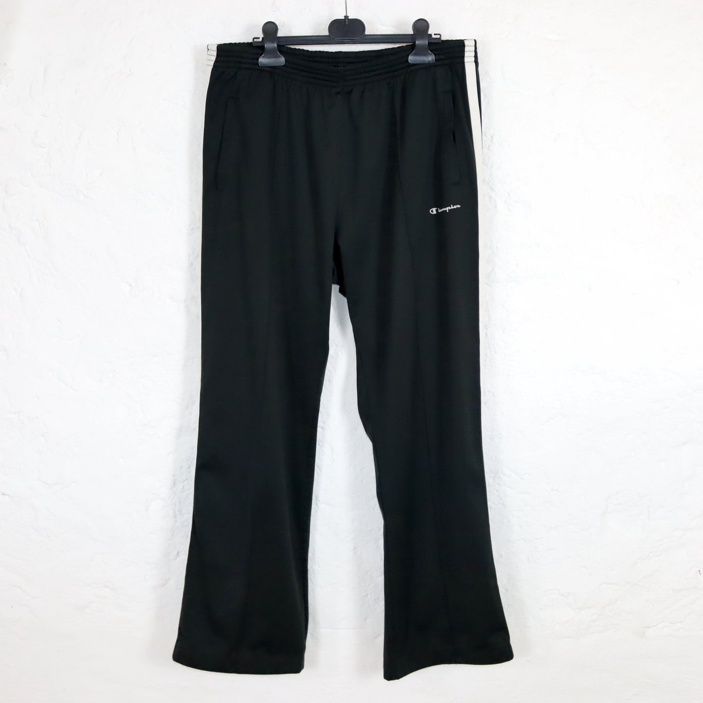 Vintage 80s 90s CHAMPION jogging pants tracksuit bottoms baggy black white XXL