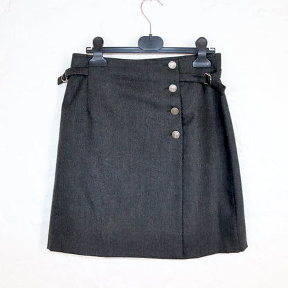 Vintage 80er 90er SUPERIOR Wollrock highwaist grau Minirock Wolle S