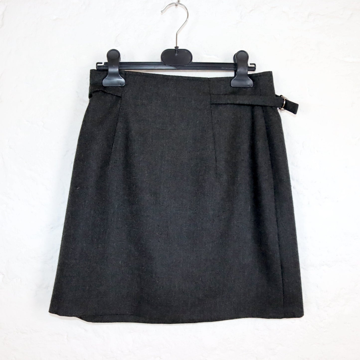 Vintage 80er 90er SUPERIOR Wollrock highwaist grau Minirock Wolle S