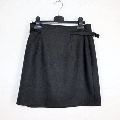 Vintage 80er 90er SUPERIOR Wollrock highwaist grau Minirock Wolle S