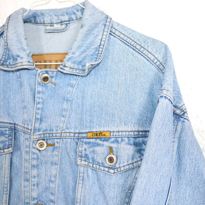 Vintage 80s 90s CHEF denim jacket light blue jacket L