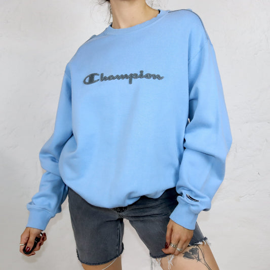 Vintage 80s 90s CHAMPION sweatshirt sweater light blue L