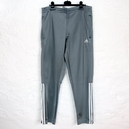 Vintage 80s 90s ADIDAS jogging pants tracksuit bottoms baggy straight leg grey D4 L