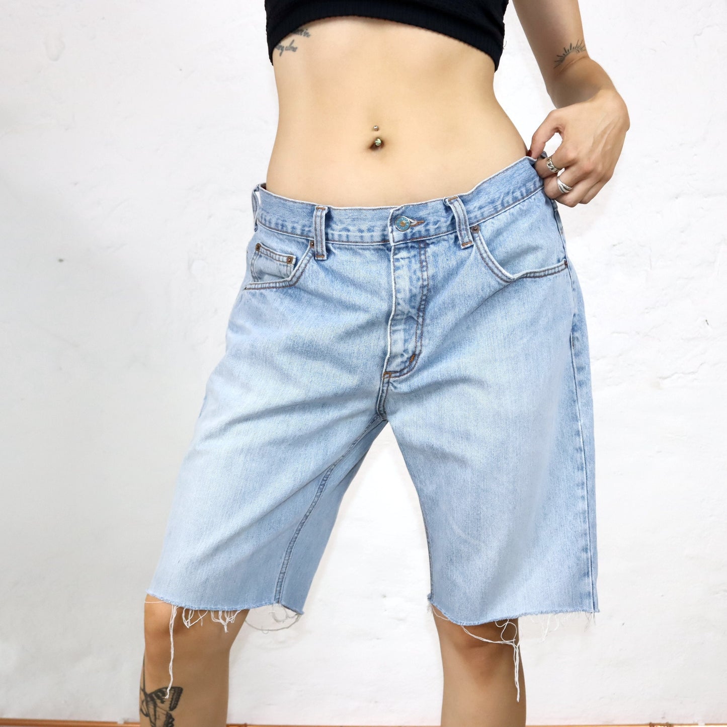 Vintage 80s 90s RIFLE Jorts shorts jeans baggy light blue W36
