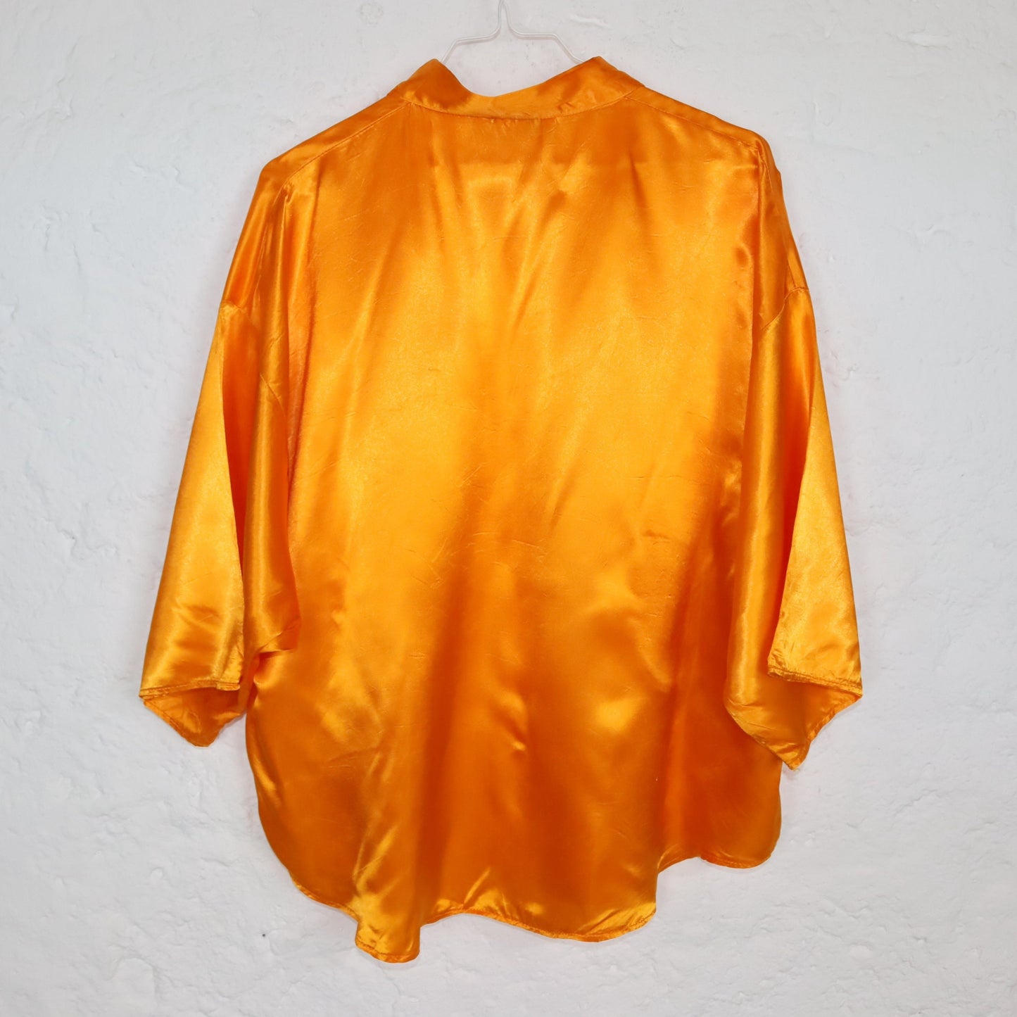 Vintage 80s 90s VALENTINA of London blouse satin orange viscose L